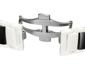 RADO 雷達錶 TRUE Square 真我方形系列白黑雙色陶瓷鑽面自動機械限量版腕錶 R27073752