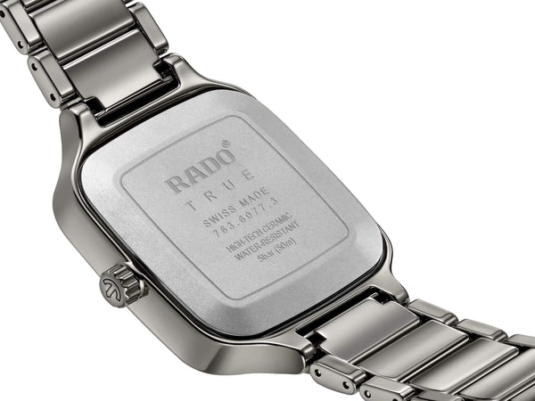 RADO 雷達錶 TRUE SQUARE 真我系列方形電漿陶瓷自動機械腕錶 38mm R27077102