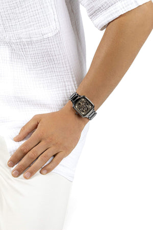 RADO 雷達錶 TRUE Square 真我方形系列開芯電漿高科技陶瓷機械腕錶 R27083712