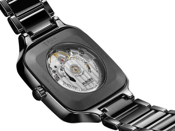 RADO 雷達錶 TRUE Square 真我方形系列森永邦彦聯名陶瓷自動機械腕錶 R27086172