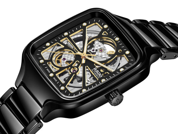RADO 雷達錶 TRUE Squre 真我方形系列開芯高科技陶瓷自動機械腕錶 R27086712