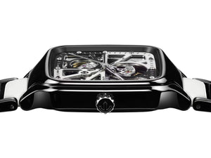 RADO 雷達錶 TRUE Square 真我方形系列黑白雙色陶瓷鑽面自動機械限量版腕錶 R27086752