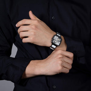 RADO 雷達錶 TRUE Square 真我方形系列黑白雙色陶瓷鑽面自動機械限量版腕錶 R27086752