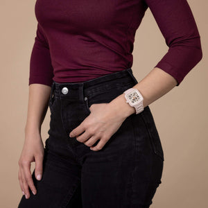 RADO 雷達錶 TRUE Square 真我方形系列粉色陶瓷鏤空自動機械腕錶 R27123012