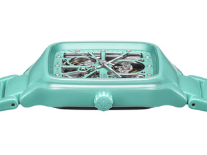 RADO 雷達錶 TRUE Square 真我方形系列綠松石陶瓷自動機械腕錶 R27176712