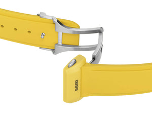 RADO 雷達錶 TRUE SQUARE 真我系列方形黃色高科技陶瓷鏤空腕錶 R27177255