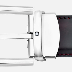 MONTBLANC 萬寶龍 馬蹄形搭扣酒紅色 30 毫米皮帶 MB126014