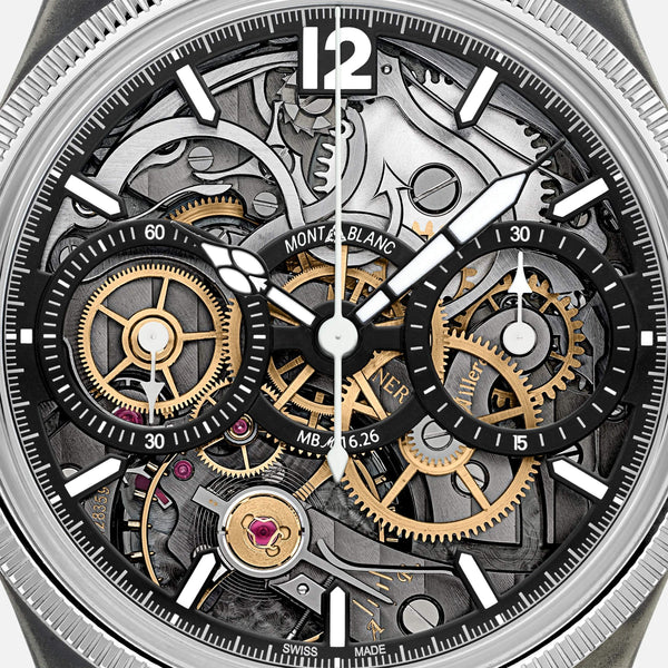MontBlanc 萬寶龍 1858系列UNVEILED SECRET MINERVA 單按把計時腕錶限量版88枚 131155