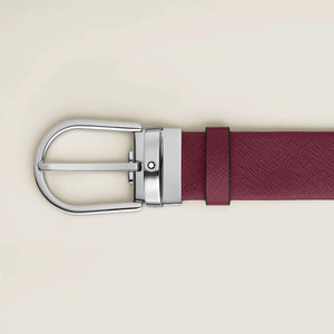 MONTBLANC 萬寶龍 馬蹄形搭扣黑醋栗色 35 毫米皮帶 MB199630