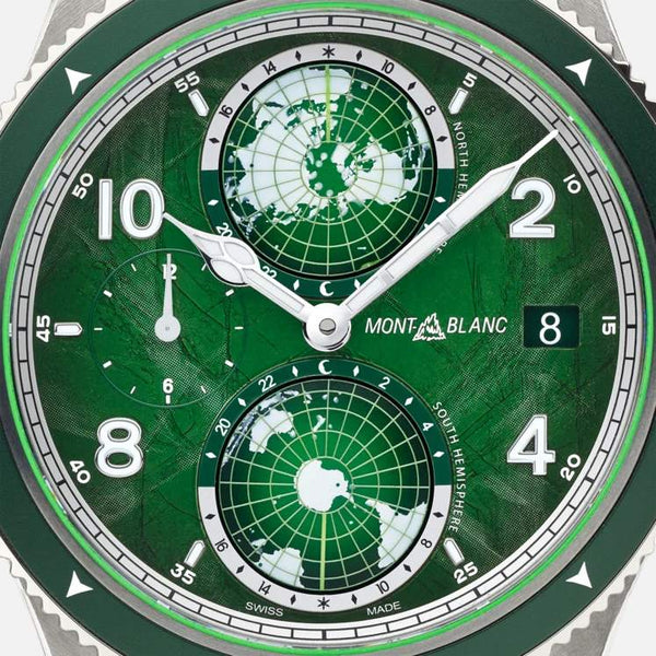 MontBlanc 萬寶龍 1858 Geosphere 南北半球世界時區 0 Oxygen 零氧暗夜綠特別版腕錶 42mm 133303