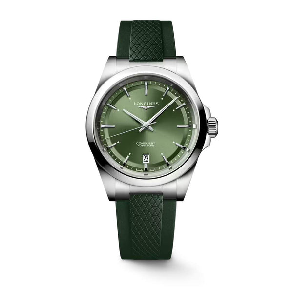 LONGINES 浪琴 Conquest 征服者系列綠色優雅時尚運動腕錶 38mm L37204029