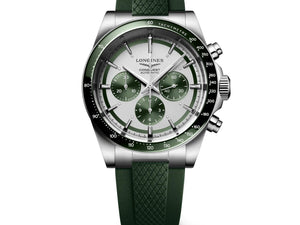 L38354029 浪琴 Conquest 征服者系列計時碼錶，三眼計時設計，商務休閒運動男錶推薦。