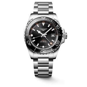 LONGINES 浪琴 HydroConquest GMT深海征服者系列兩地時間浪鬼陶瓷潛水機械錶 41mm L37904566