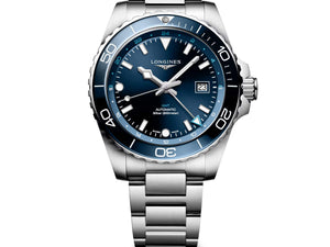 LONGINES 浪琴 HydroConquest GMT深海征服者系列兩地時間浪鬼陶瓷潛水機械錶 43mm L38904966