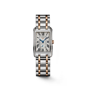 LONGINES 浪琴 DolceVita 多情系列18k玫瑰金不銹鋼雙色鑲鑽優雅石英腕錶 20.80 X 32.00 mm L52555797 - 新萬國鐘錶