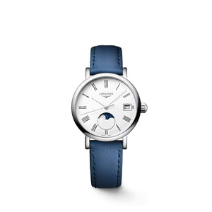 LONGINES 浪琴 Elegant 優雅系列不銹鋼月相羅馬時標石英錶 30mm L43304112