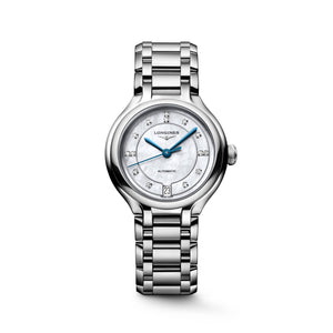 LONGINES 浪琴 PrimaLuna  新月系列珍珠母貝鑽面優雅機械女錶 34mm L81244876