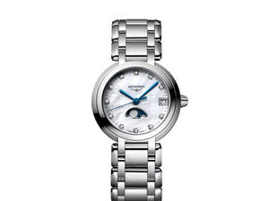 LONGINES 浪琴 PrimaLuna 新月系列真鑽月相石英女錶 30mm L81154876 - 新萬國鐘錶