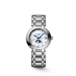 LONGINES 浪琴 PrimaLuna 新月系列真鑽月相石英女錶 30mm L81154876