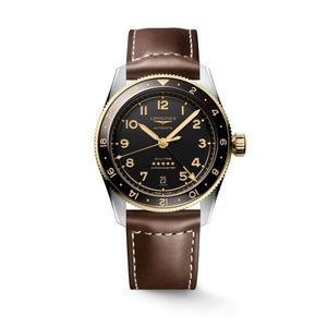 LONGINES 浪琴 Spirit Zulu Time 先行者系列世界時區18k半金腕錶 39mm L38025532