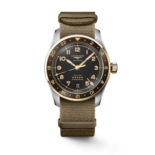 LONGINES 浪琴 Spirit Zulu Time 先行者系列世界時區18k半金腕錶 39mm L38025539