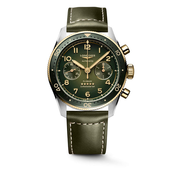 LONGINES 浪琴 Spirit 先行者系列 Flyback 18k黃金不銹鋼飛返計時碼錶 42mm L38215532