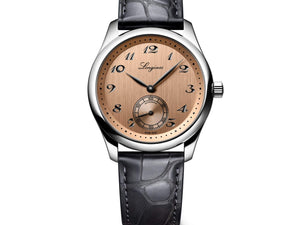 LONGINES 浪琴 MASTER 巨擘系列小秒針機械腕錶鮭魚面 38.50mm L28434932 - 新萬國鐘錶