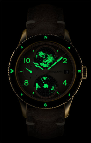 MontBlanc 萬寶龍1858 系列 Geosphere 世界時區限量版青銅腕錶 42mm MB128504