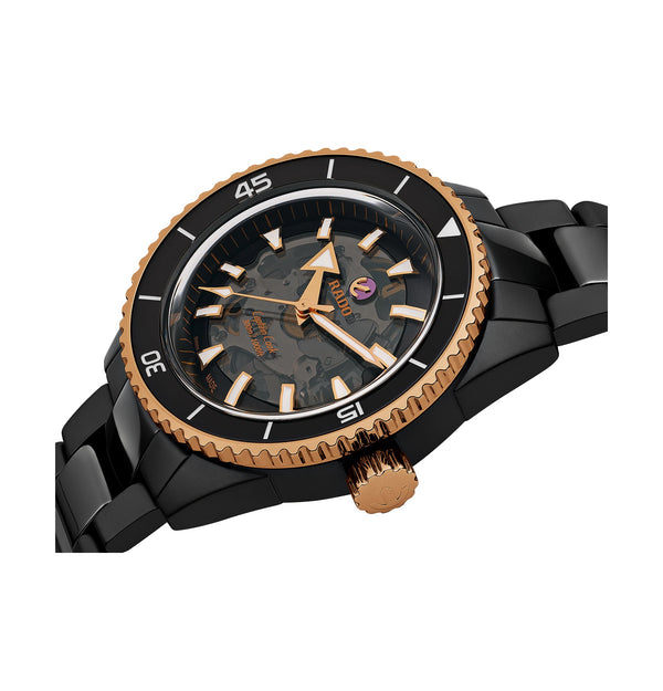 RADO 雷達錶Captain Cook 庫克船長300米高科技陶瓷鏤空腕錶 43mm R32127162
