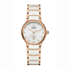 RADO 雷達錶 Centrix 晶萃系列鑲鑽PVD玫瑰金機械腕錶 30.5 mm R30019744