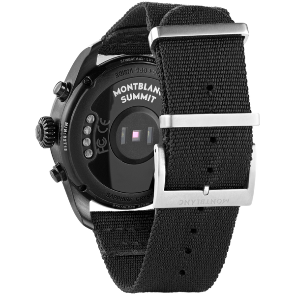萬寶龍 Summit 2智能腕錶黑色精鋼及尼龍 119560