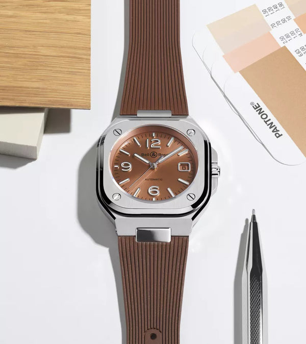 Bell & Ross 柏萊士 BR 05 COPPER BROWN Rubber 淺棕色膠帶款