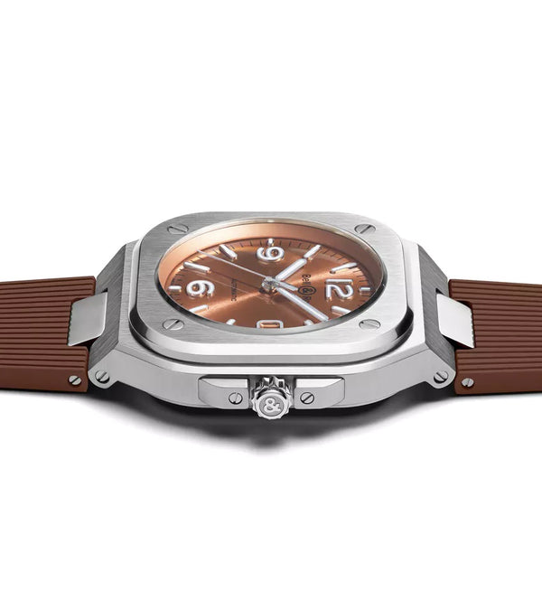 Bell & Ross 柏萊士 BR 05 COPPER BROWN Rubber 淺棕色膠帶款