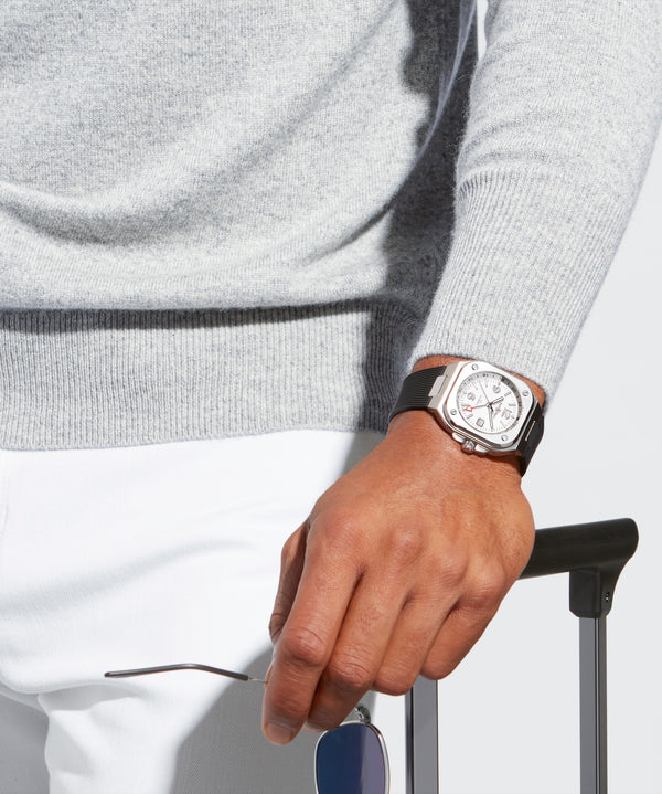 Bell & Ross 柏萊士 BR 05 GMT White Rubber 白色面膠帶款
