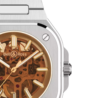 Bell & Ross 柏萊士 BR-05 SKELETON GOLDEN 鏤空金色透明錶盤機械腕錶 40mm BR05A-CH-SKST/SST