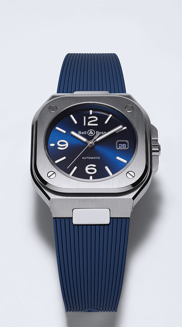 Bell & Ross 柏萊士 BR 05 BLUE STEEL BR05 rubber