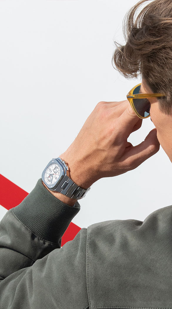 Bell & Ross 柏萊士 BR 05 Chrono STEEL WHITE HAWK 白面計時碼錶