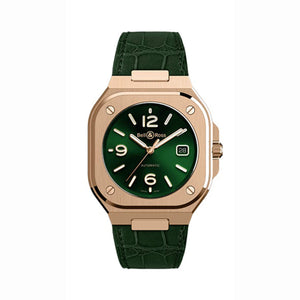 Bell & Ross 柏萊士 BR-05 Green Gold 18K玫瑰金機械腕錶 40mm BR05A-GN-PG/SCR