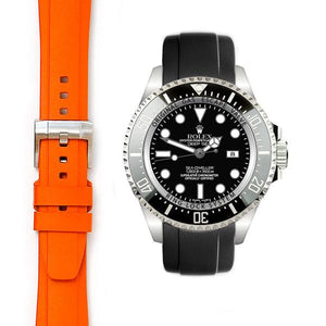 EVEREST CURVED END RUBBER STRAP FOR ROLEX DeepSea WITH TANG BUCKLE 勞力士 深海 DEEPSEA SEA-DWELLER Everest錶帶 穿扣 - 新萬國鐘錶