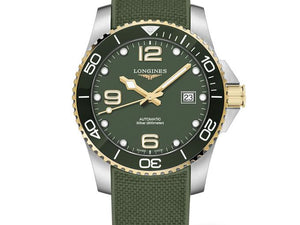 LONGINES 浪琴 HydroConquest 深海征服者系列浪鬼陶瓷潛水機械錶 41mm L37813069 綠金