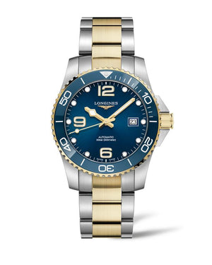 LONGINES 浪琴 HydroConquest 深海征服者系列浪鬼陶瓷潛水機械錶 41mm L37813967 藍金黃色PVD塗層