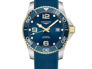 LONGINES 浪琴 HydroConquest 深海征服者系列浪鬼陶瓷潛水機械錶 41mm L37813969 藍金黃色PVD塗層