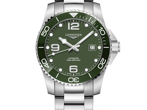 Longines 浪琴深海征服者系列浪鬼陶瓷潛水機械錶 41mm L37814066 綠面 - 新萬國鐘錶