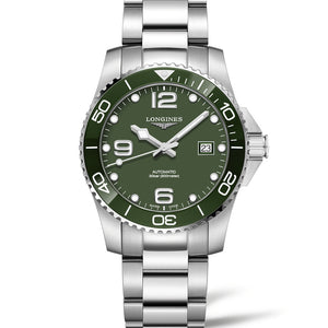 Longines 浪琴深海征服者系列浪鬼陶瓷潛水機械錶 41mm L37814066 綠面 - 新萬國鐘錶