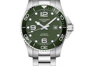 LONGINES 浪琴深海征服者系列浪鬼陶瓷潛水機械錶 43mm L37824066 綠面 - 新萬國鐘錶