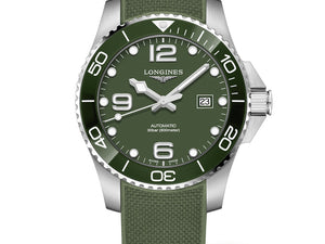 LONGINES 浪琴 HydroConquest 深海征服者系列浪鬼陶瓷潛水機械錶 43mm L37824069 綠面 - 新萬國鐘錶