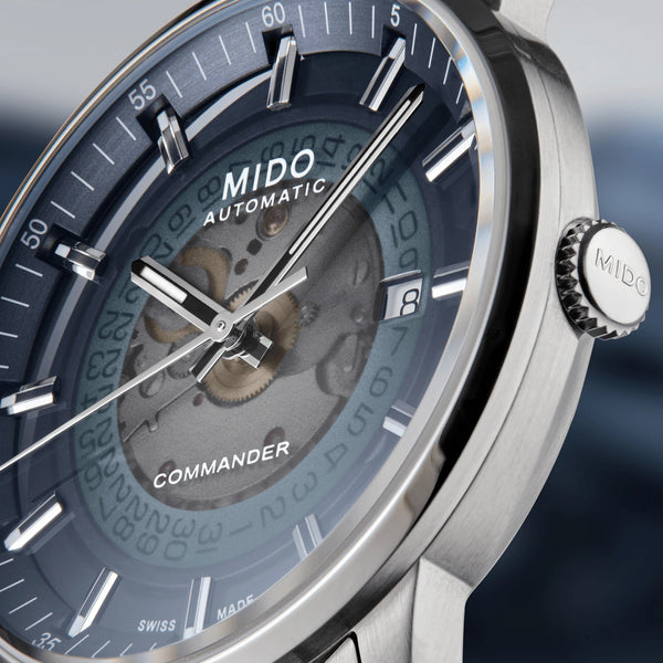 MIDO Commander Gradient 美度香榭系列 煙灰漸層機械腕錶 M0214071141101