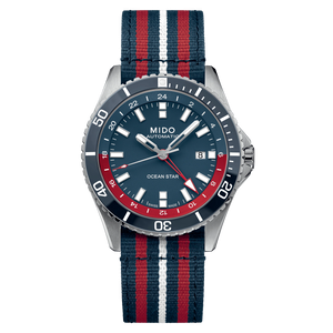 Mido 美度 Ocean Star 海洋之星 GMT兩地時區陶瓷圈紅藍百事面盤200米潛水機械錶 44mm M0266291104100