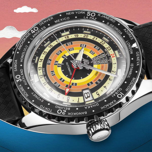 Mido Ocean Star 美度海洋之星復刻彩虹圈雙時區GMT潛水腕錶40mm 