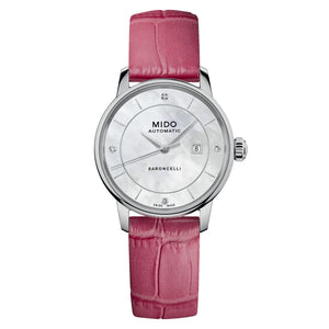 MIDO Baroncelli 美度永恆系列特別版經典漾彩女士母貝鑽面機械錶 M0372071610600